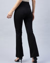 Women Solid Slim Fit Mid-Rise Bootcut Trousers