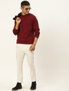 Men Round Neck Solid Pullover