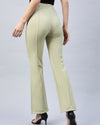 Women Solid Slim Fit Mid-Rise Bootcut Trousers