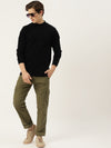 Men Round Neck Solid Pullover