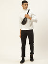 Men High Neck Solid Pullover