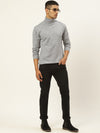 Men High Neck Solid Pullover