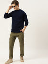 Men Round Neck Solid Pullover