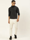 Men High Neck Solid Pullover