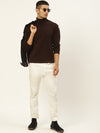 Men High Neck Solid Pullover