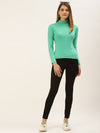 Femea Women Solid Turtle Neck Pure Cotton Top