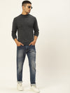 Men Round Neck Solid Pullover