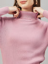 Ribbed High Neck Pullover Sweater