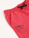 Femea Women Red Solid Cotton Joggers