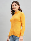 Ribbed High Neck Pullover Sweater