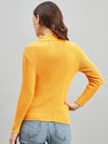 Ribbed High Neck Pullover Sweater