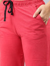 Femea Women Red Solid Cotton Joggers