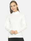 Femea Women Solid Turtle Neck Pure Cotton Top