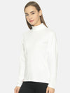 Femea Women Solid Turtle Neck Pure Cotton Top