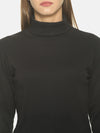 Femea Women Solid Turtle Neck Pure Cotton Top