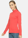 Femea Women Solid Turtle Neck Pure Cotton Top