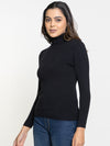 Ribbed High Neck Pullover Sweater