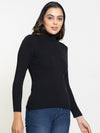 Ribbed High Neck Pullover Sweater