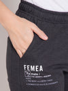 Femea Women Red Solid Cotton Joggers