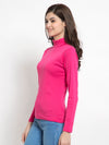 Femea Women Solid Turtle Neck Pure Cotton Top