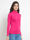 Femea Women Solid Turtle Neck Pure Cotton Top