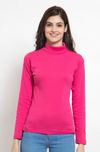 Femea Women Solid Turtle Neck Pure Cotton Top