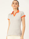 FEMEA Women  Solid Polo Collar T-shirt