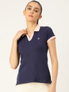 FEMEA Women  Solid Polo Collar T-shirt